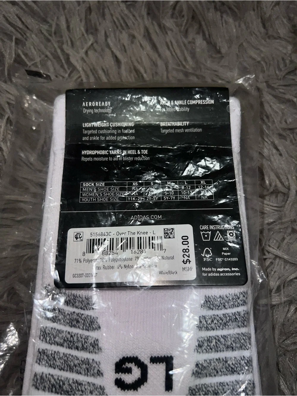 adidas Adizero 2 Football Cushioned Over-the-Calf Socks